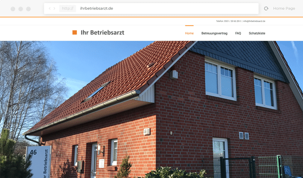 Mockup der Website Ihr Betriebsarzt